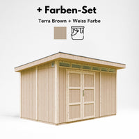 Casetta da Giardino di QUALITÃ€ PREMIUM 8,7mq-L412xW279cm - TIMBELA M904A-TERRA BROWN