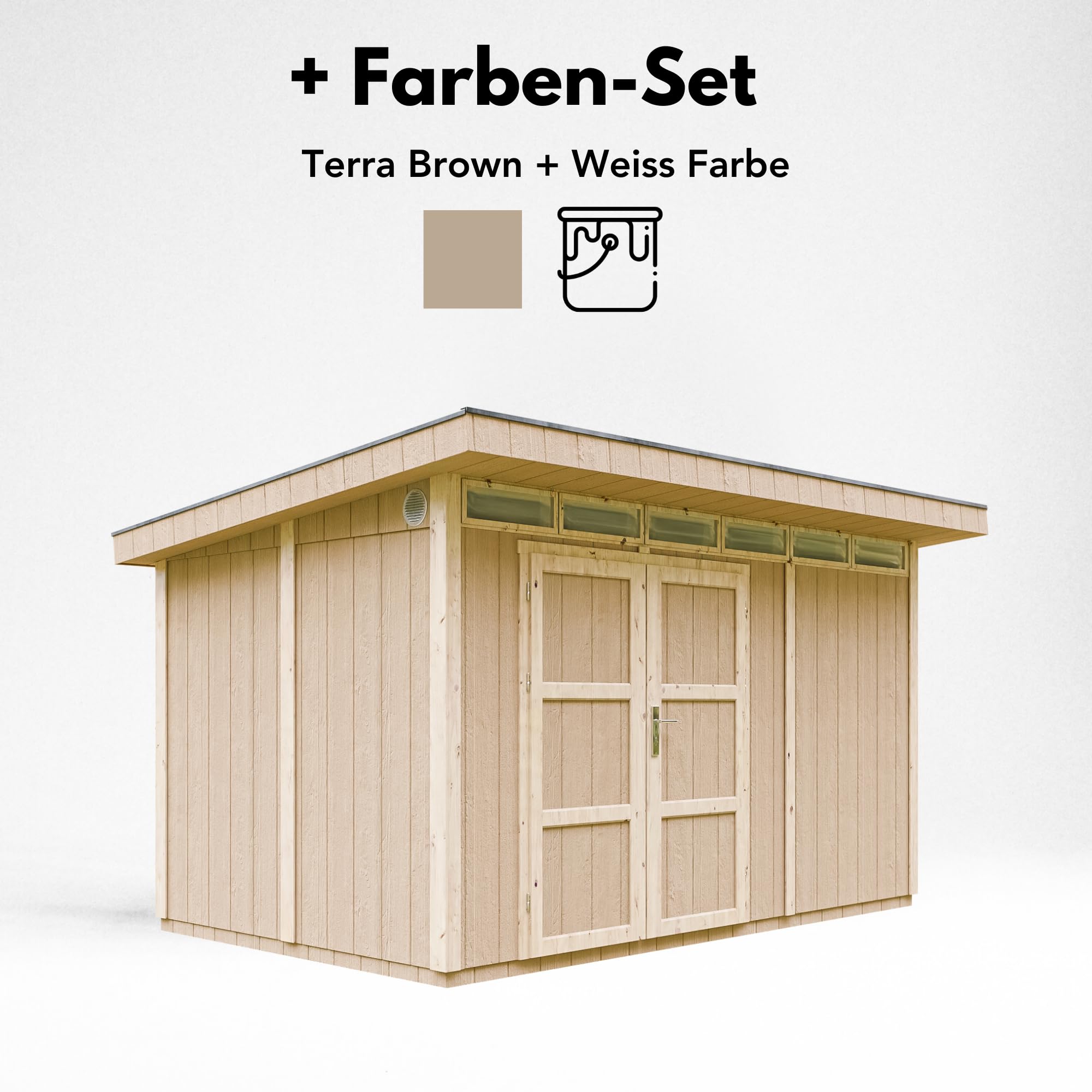 Casetta da Giardino di QUALITÃ€ PREMIUM 8,7mq-L412xW279cm - TIMBELA M904A-TERRA BROWN