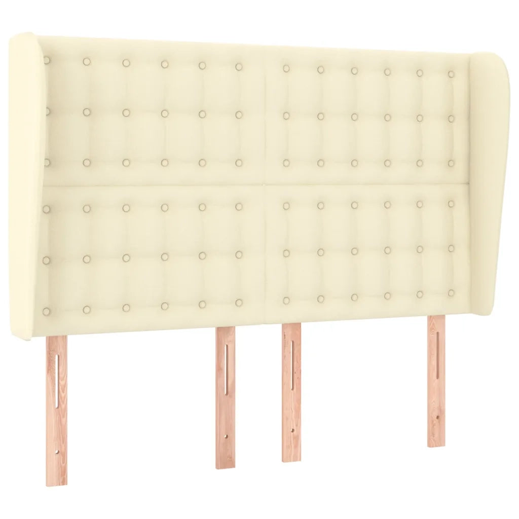Testiera | Testata ad Orecchio Crema 147x23x118/128 cm in Similpelle