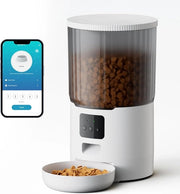 Automaizzatore di Cibo con App e Chiusura a Rotazione - Dispensatore di Cibo Programmabile per Animali Domestici con Controllo delle Porzioni