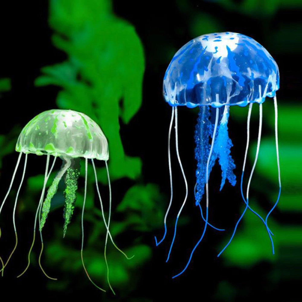 Trade Shop - Decorazione Medusa In Silicone Per Acquario Dolce E Marino Fluorescente Pesci -