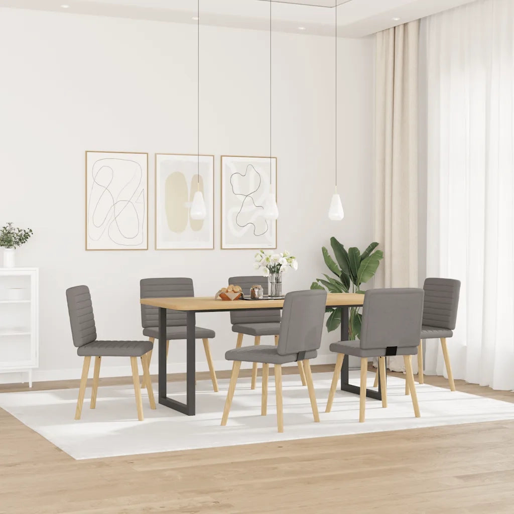 Sedie da Pranzo 6 pz Grigio Talpa in Tessuto