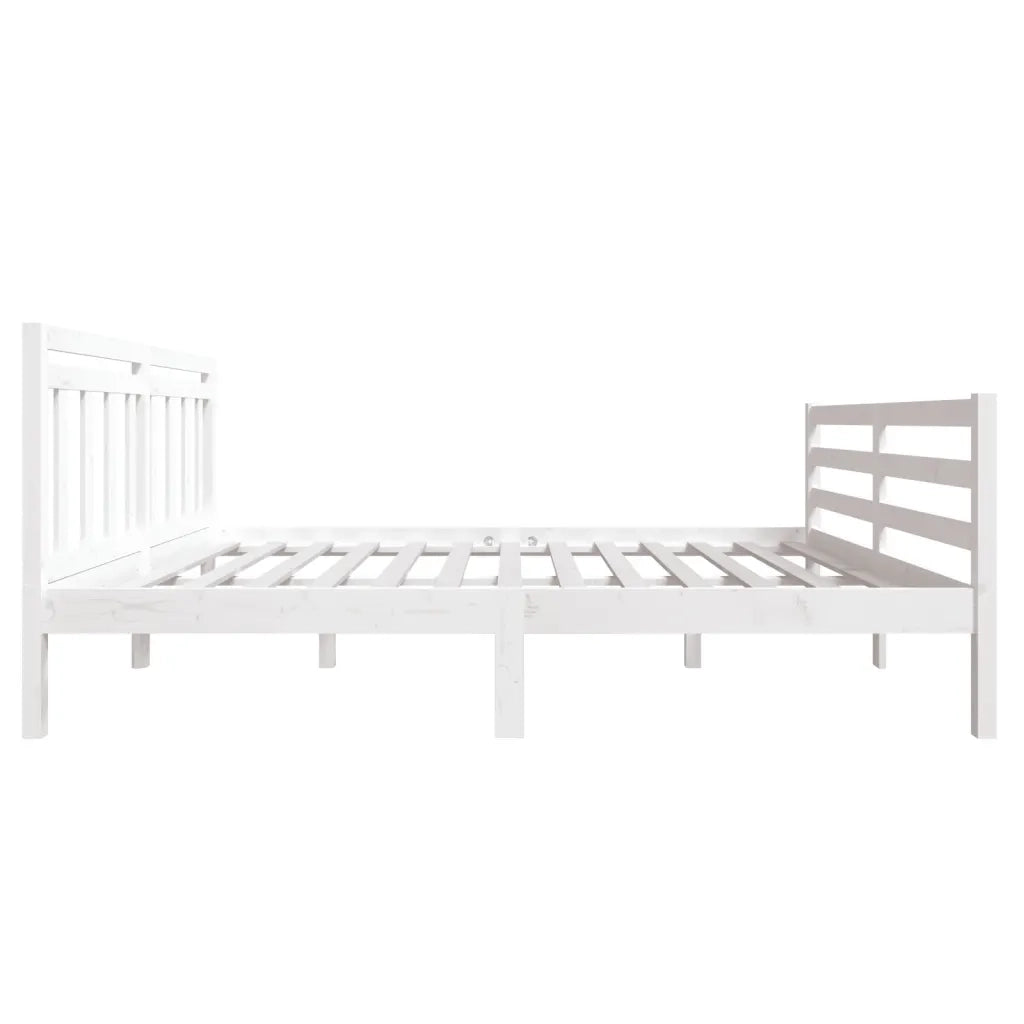 Giroletto-Struttura Letto Bianco in Legno Massello 140x190 cm 531438