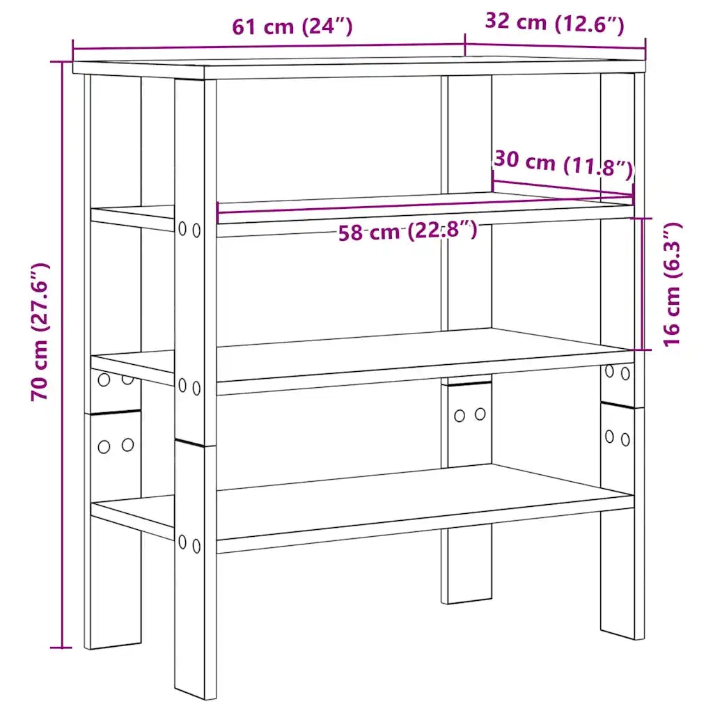 vidaXL Scarpiera Nera 61x32x70 cm in Truciolato
