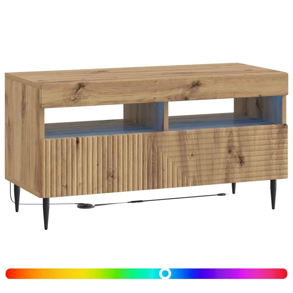 Mobile TV LED Rovere Artigianale Legno ingegnerizzato 897004