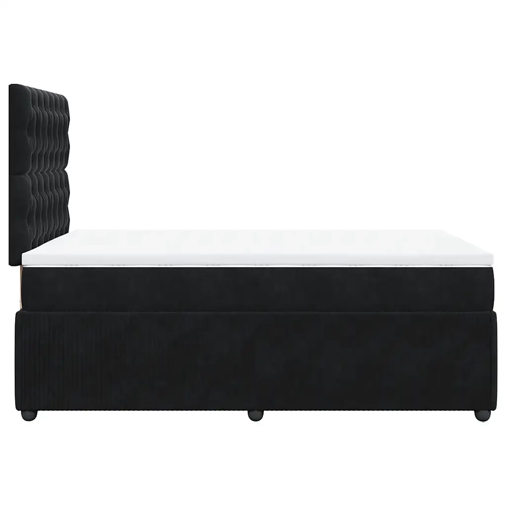 Giroletto a Molle con Materasso Nero 120x190 cm in Velluto