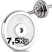 Trade Shop - Disco Olimpico In Acciaio Piastra Pesi Per Bilanciere Manubri Da 7,5kg Foro 30mm -