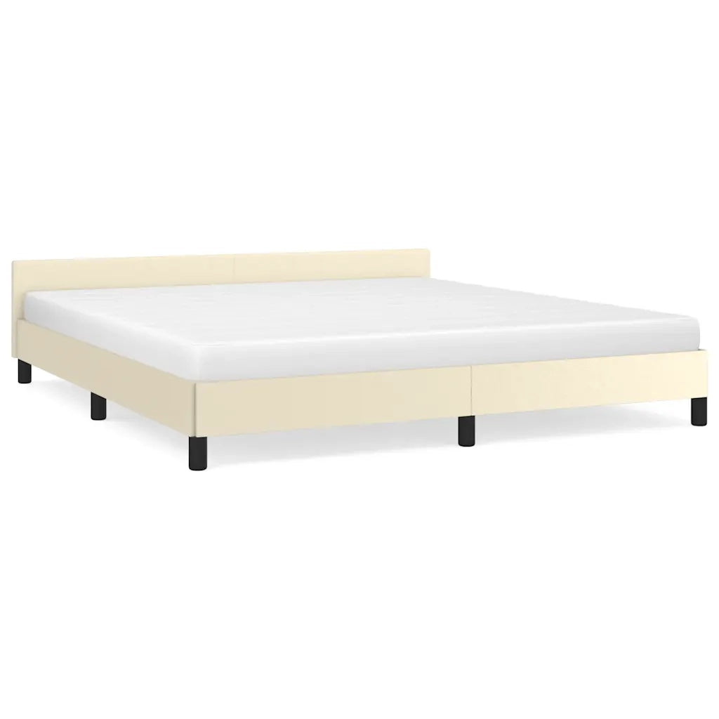 Giroletto con Testiera senza Materasso-Struttura Letto Crema 160x200 cm