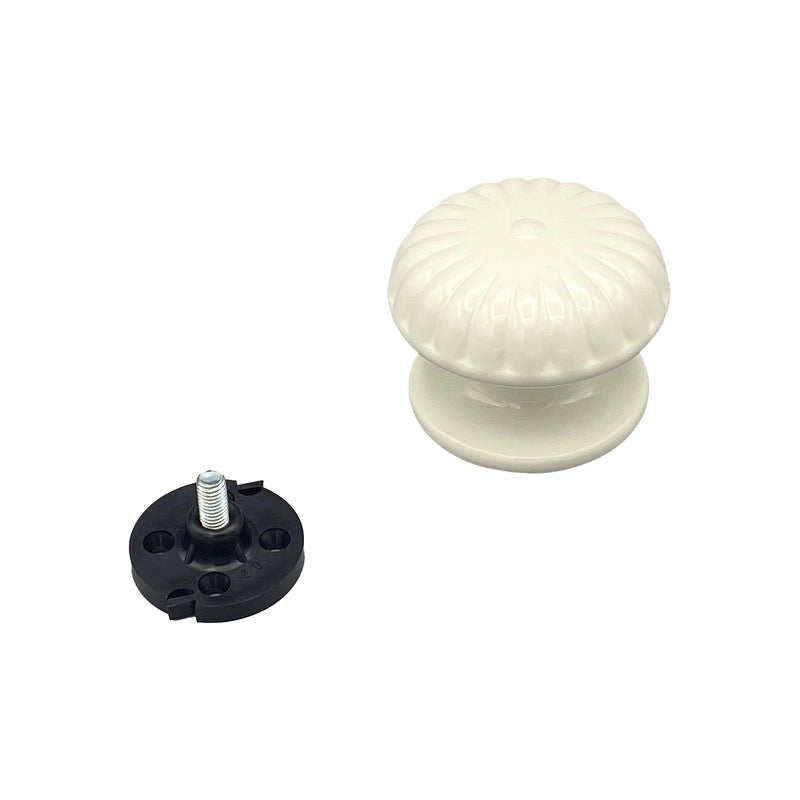 Pomolo fisso per porta SAGUATTI 861/80KB in alluminio bianco lucido