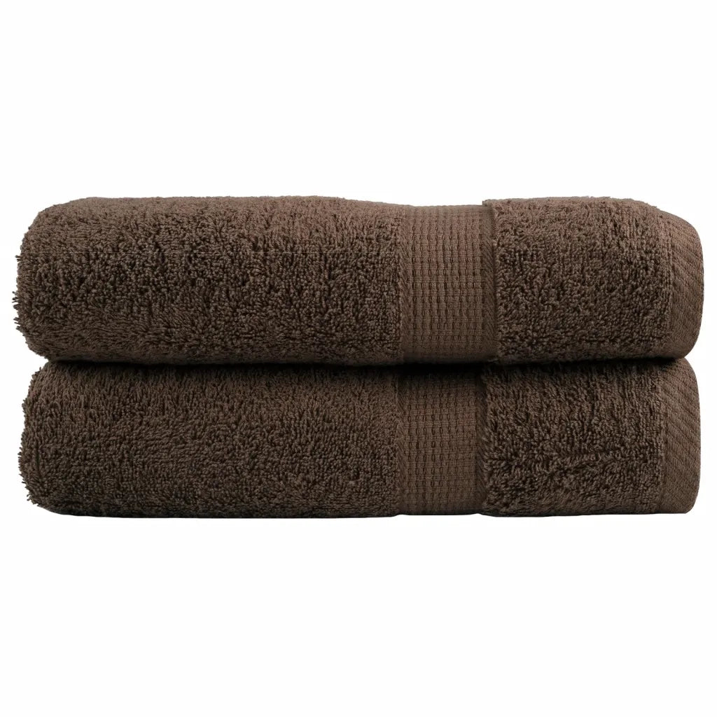 Asciugamani da doccia premium SOLUND 2 pezzi Marrone 70x140 cm 600 g/m² 137236