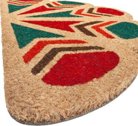 Zerbino Cocco Foglia Semiluna 40x80 cm Retro Antiscivolo RaschiaFango Ingresso Dis.A