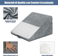 Cuscino a Cuneo per Letto, Cuscino da Lettura Relax e Multiuso, per Gambe Schiena e Ginocchio, con Fodera Lavabile, 55 x 52 x 33 cm