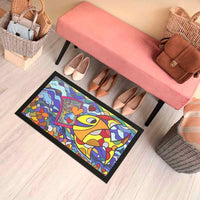 Zerbino Gomma Dipinto Artistico Jack Ottanio Pop Art 40x70 cm Antiscivolo I Love Amalfi (D)