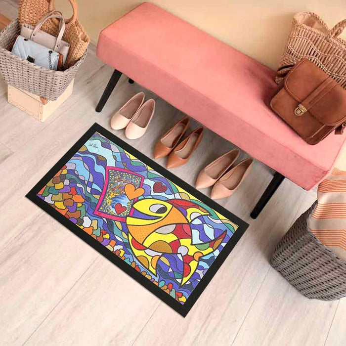 Zerbino Gomma Dipinto Artistico Jack Ottanio Pop Art 40x70 cm Antiscivolo I Love Amalfi (D)