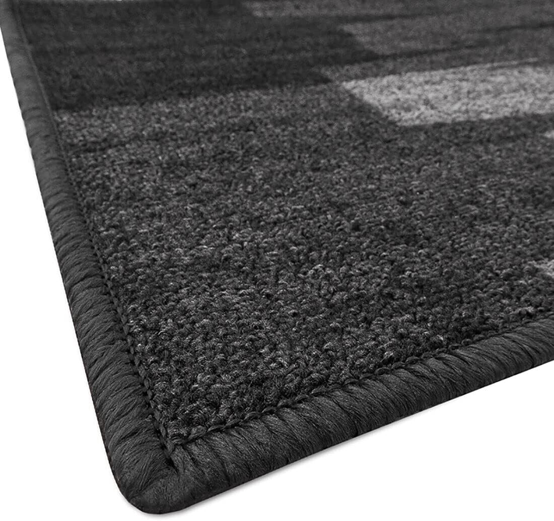 Passatoia Scala Bordata 67x300 cm Ingresso Corridoio Tappeto Cucina Gradini Zig Zag Grigio