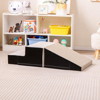 Set di 2 Blocchi per Gattonare e Arrampicare per Neonati e Bambini, Set di Blocchi di Schiuma Morbida per Gioco Attivo Interno, Set di Gioco Morbido per Sviluppo dei Bambini (Grigio e nero)