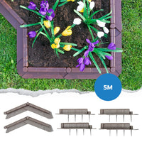 La bordatura di decorazione in plastica per il prato, MARRONE â€“ 5 m di lunghezza x 6 cm 