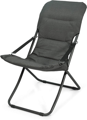 Sdraio da giardino canapone imbottita, Poltrona da casa, veranda cuscino imbottito colore Floris Grigio Tomaino