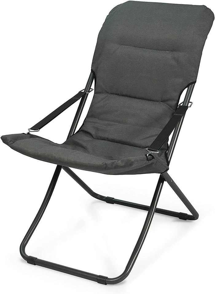 Sdraio da giardino canapone imbottita, Poltrona da casa, veranda cuscino imbottito colore Floris Grigio Tomaino