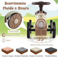 Auto a Spinta per Bambini, macchina cavalcabile con Suono e Spazio di Archiviazione, Auto Scorrevole a Piedi con Volante per Bambini 19-36 Mesi (Beige)
