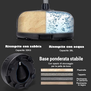 Sacco da Boxe da Terra Regolabile in 4 Posizioni, Sacco da Boxe con Supporto e Base Stabile, Ideale per Adulti e Bambini