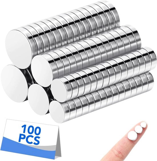 100 pezzi di magneti neodimio piccoli, magneti mini 6/8/10 mm magneti forti con scatola in plastica per whiteboard, pannello da parete, frigorifero