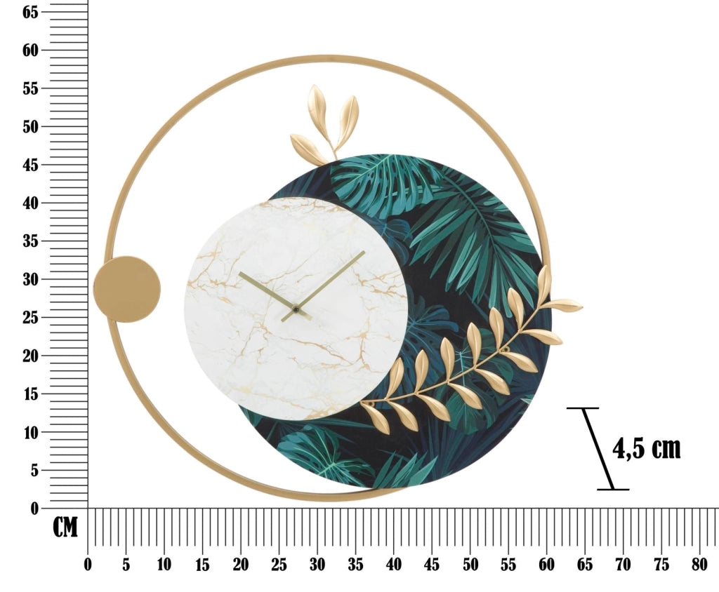 Orologio da Muro Roundy Green 60x4,5x65 cm in Ferro e MDF Multicolor