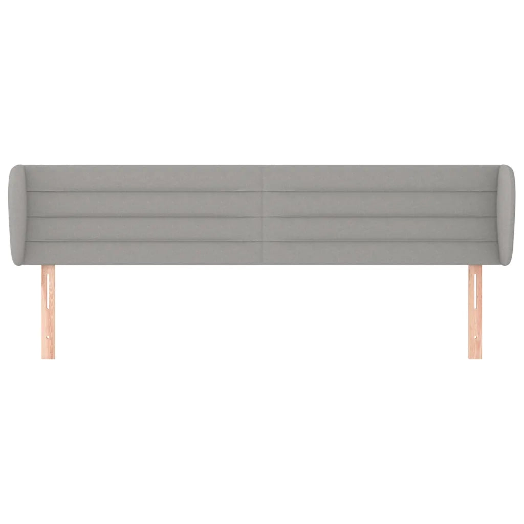 Testiera ad Orecchio-Testata con Orecchie Grigio Chiaro 203x23x78/88 cm in Tessuto 902817