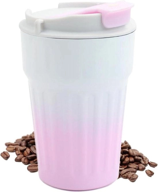 Tazza da viaggio a doppia parete 400 ml - tazza termica - tazza in acciaio inossidabile - tazza isolata - copertura impermeabile - tazza riutilizzabile - tazza per caffè, tè e acqua calda
