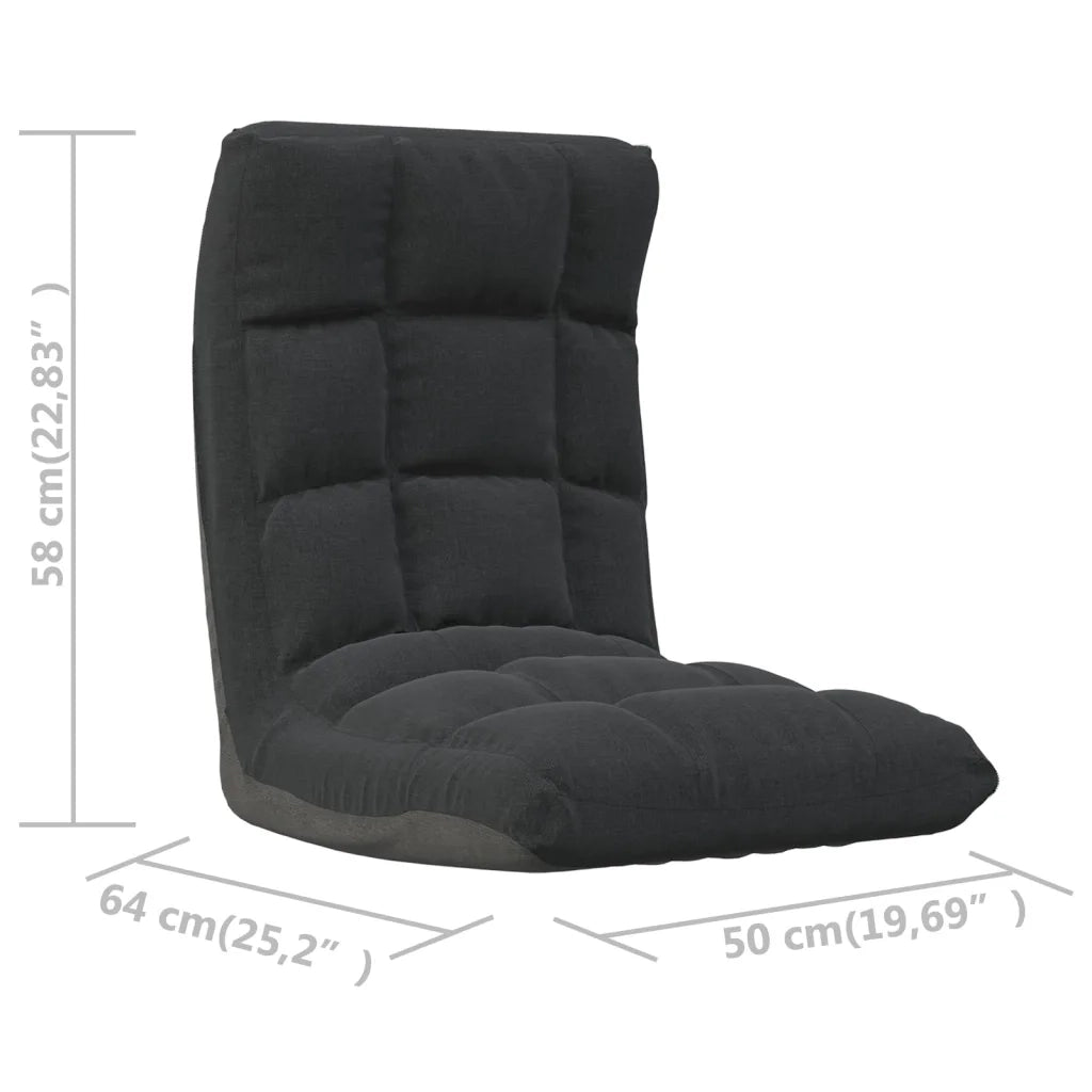 Sedia da Pavimento Pieghevole Nera in Tessuto cod mxl 60024