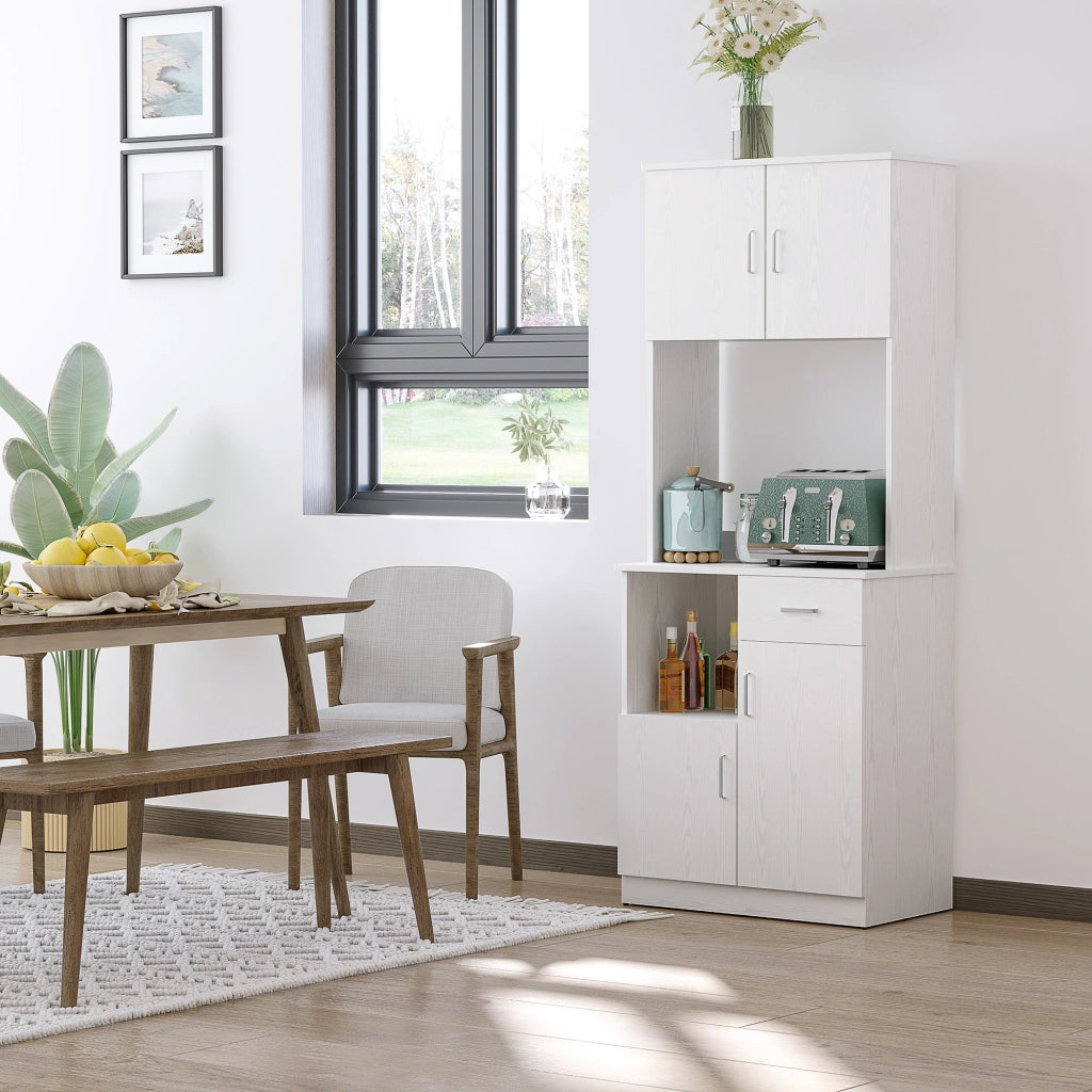 Armadio da cucina con ante e cassetto ¨C zephmum ¨C bianco 71x41x178 cm