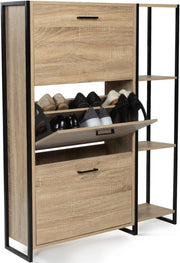 Scarpiera LUIS 3 ante con mensola design industriale