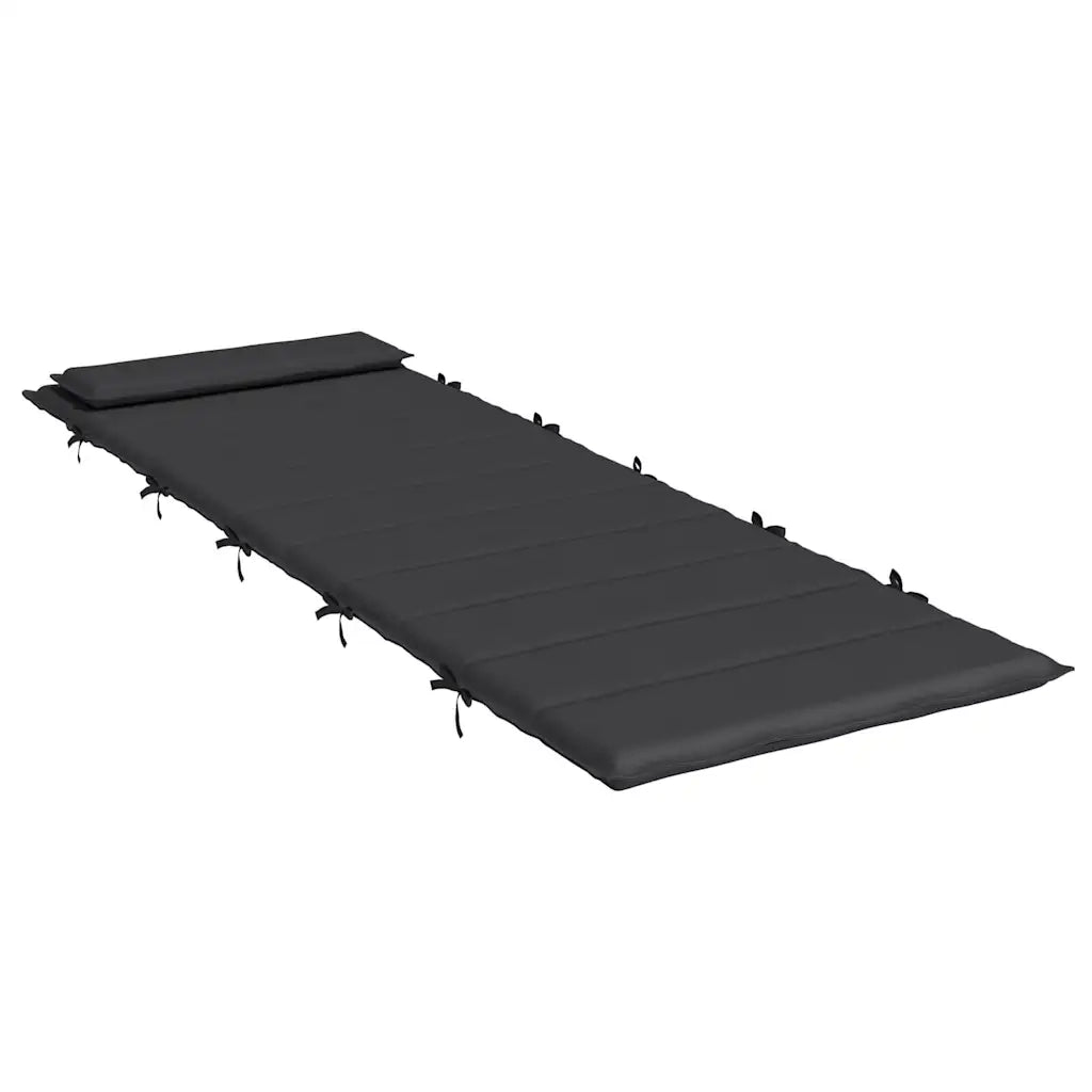 Cuscino per Lettino Nero 180x60x4 cm in Tessuto Oxford 361859
