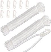 Tessuto di bandiera 24 m - Nylon di alta qualità - Linea di bandiera con ganci - Robusta e resistente - Per asta di bandiera - Inclusi clip di bandiera