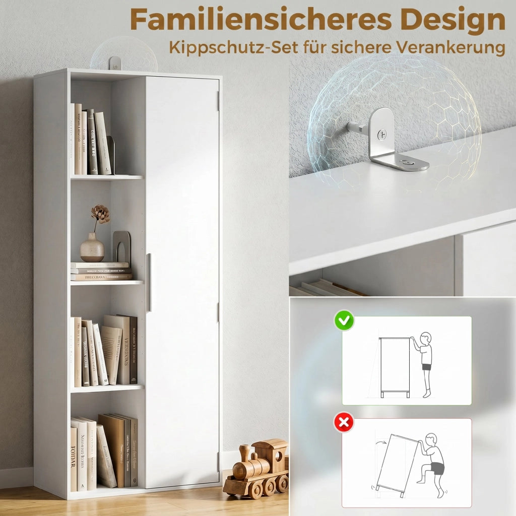 Libreria con ante ¨C zephmum ¨C bianco 80x30x200 cm