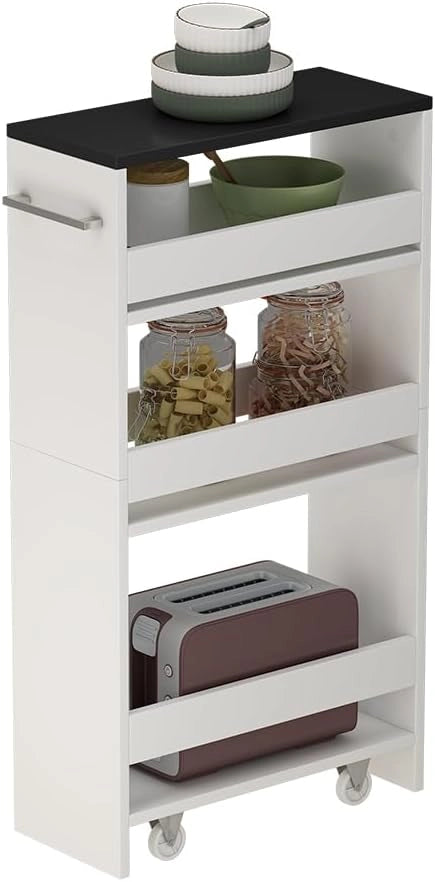 Contenitore a rotelle Rivo, Bianco/antracite, 20 x 84.4 cm