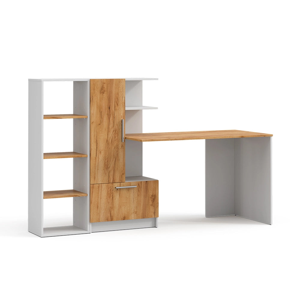 Set scrivania Tomy Bianco/Rovere dorato 150 x 59 cm Set di 2 Vicco