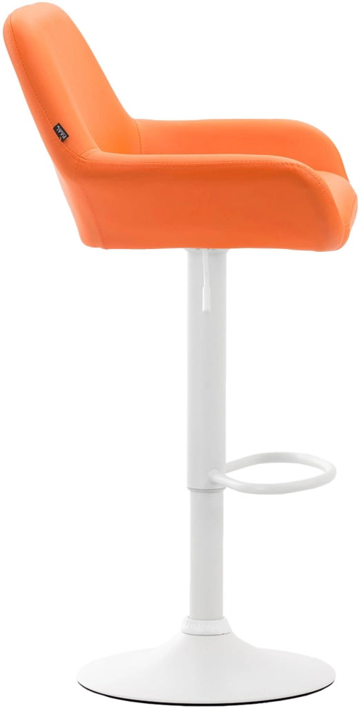 Set 2 Sgabelli Bar Braga In Similpelle arancione,bianco