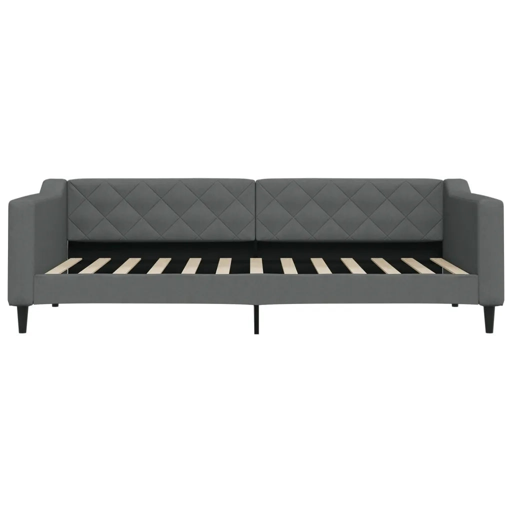 Divano Letto con Materasso Grigio Scuro 90x200 cm in Tessuto