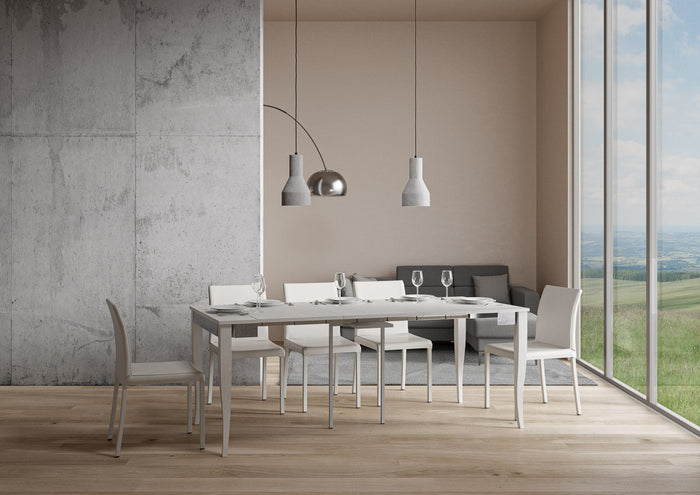 Consolle Allungabile 90-300x40x77 cm in Nobilitato Bianco