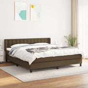Giroletto a Molle con Materasso Marrone Scuro 180x200cm Tessuto 3130052