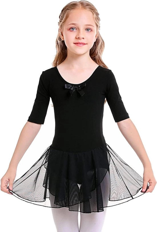 Costume da Ballo per Ragazze Abito da Ballo con Tutù Nero 120cm - Outfit da Ballo per Bambine