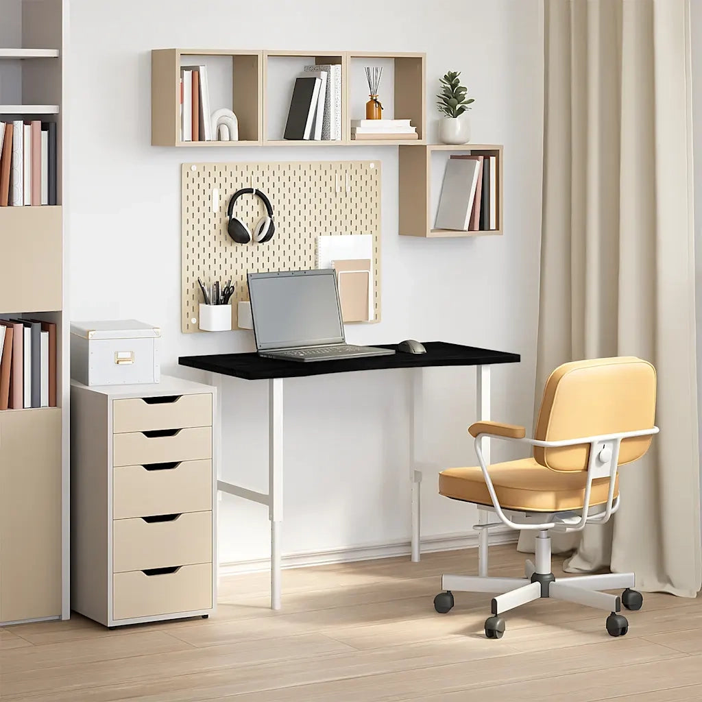 Piano Scrivania Marrone Scuro 100x50x2,5 cm in Rovere Massello