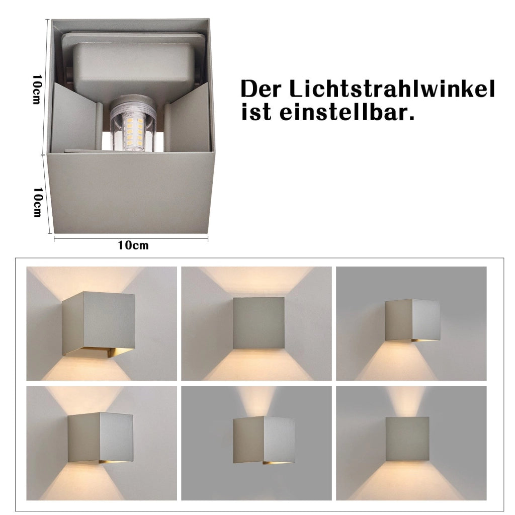 ZMH Lampada da parete LED interna Lampada da parete per esterno grigia Lampada da parete per esterno IP65 3000K