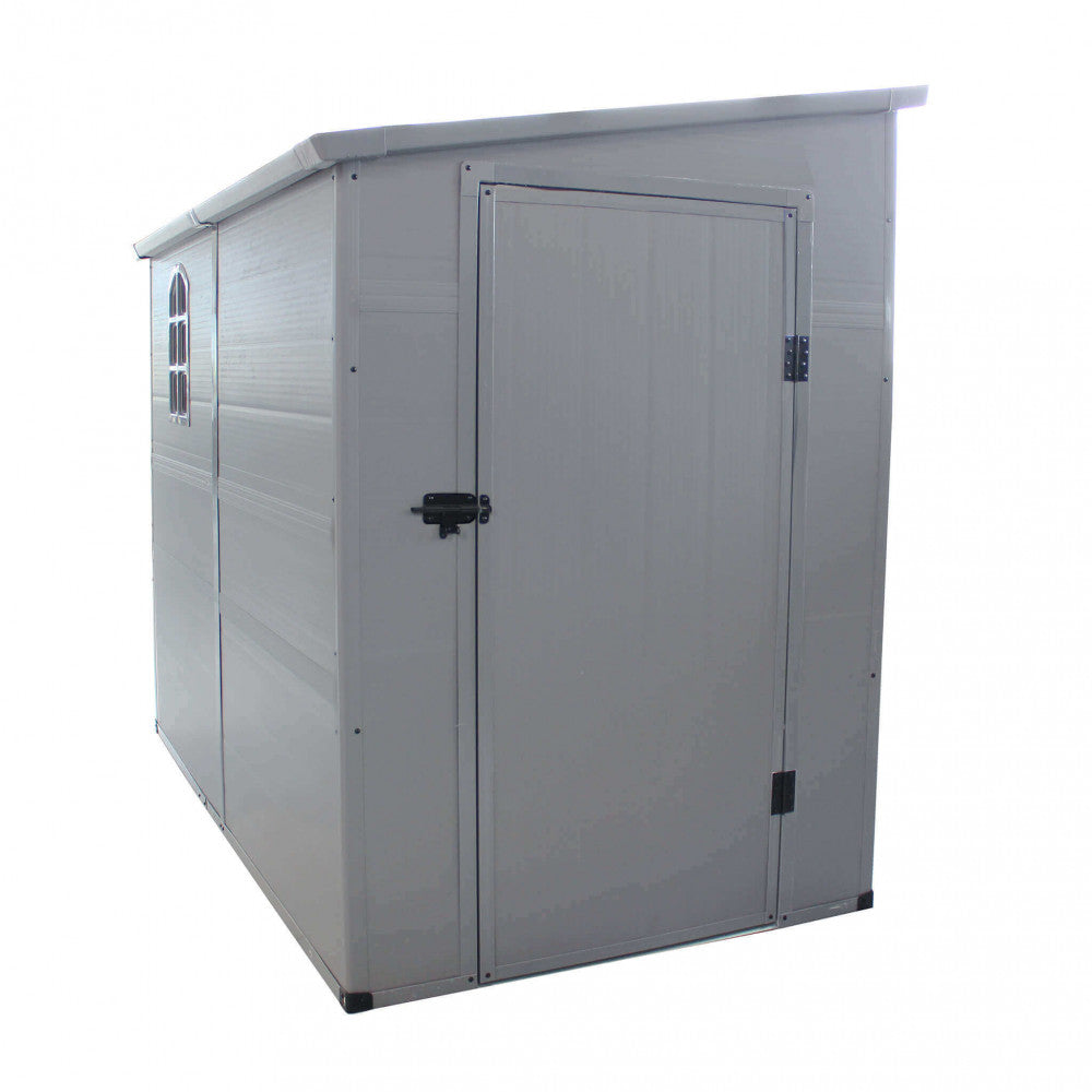 Casetta Box da Giardino Hause 143x247x194 h cm in Plastica Grigio chiaro