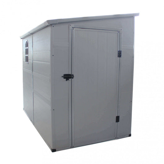 Casetta Box da Giardino Hause 143x247x194 h cm in Plastica Grigio chiaro