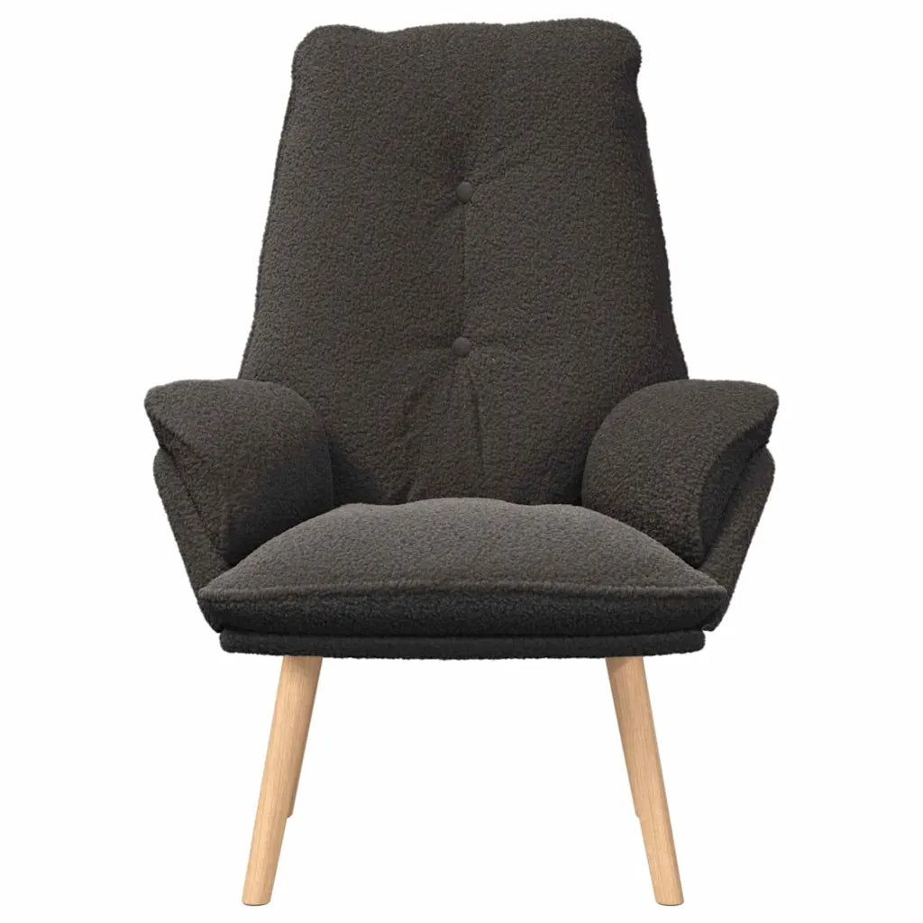 Poltrona | Sedia Relax Grigio scuro 69 x 74 x 93 cm Tessuto Sherpa