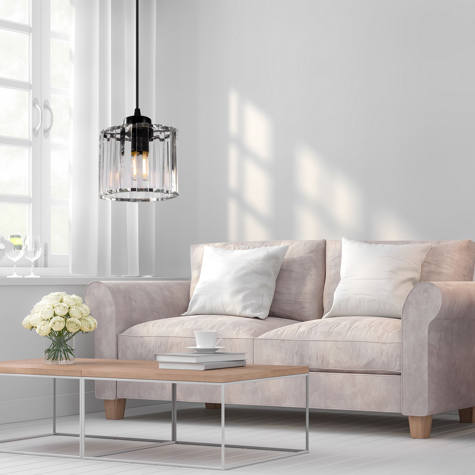 Lampada Da Soffitto Cristallo Black APP511-1CP