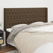 Testiera ad Orecchio Marrone Scuro 183x16x118/128 cm in Tessuto 3119933