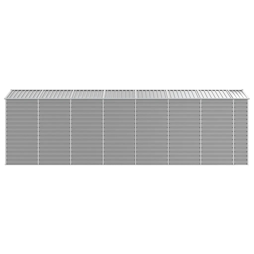 Capanno da Giardino Grigio Chiaro 191x640x198cm Acciaio Zincato
